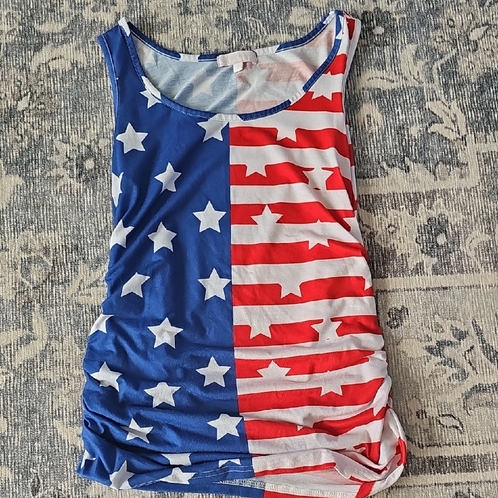 Patriotic Stars and Stripes Maternity Tank Top